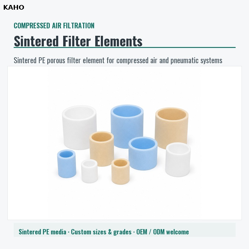 Sintered PE Filter Element Compressed Air Pneumatic Filter Cartridge