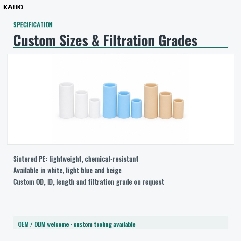 Sintered PE Filter Element Compressed Air Pneumatic Filter Cartridge